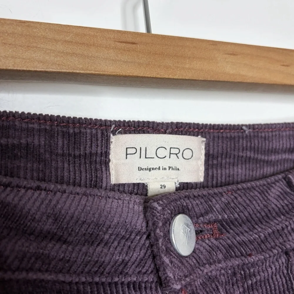 Pilcro The Icon Flare Corduroy Pants Plum Womens Size 29 Mid Rise Boho Hippie - Picture 3 of 5